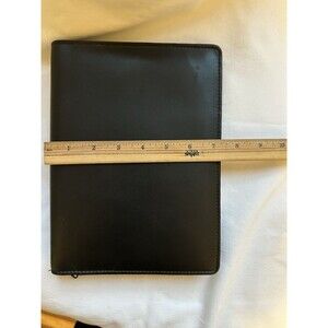 Vintage Black Personal Organizer Planner Day Runner 9" X 7" Full Zip